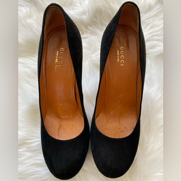 Gucci suede nappa heels size 7 black color - Picture 2 of 7